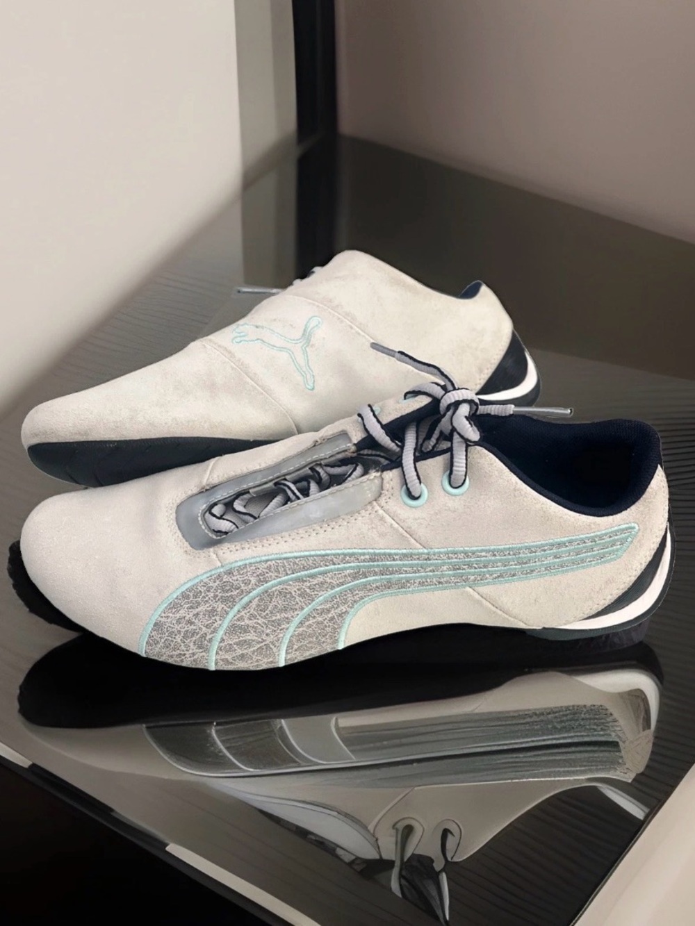 Puma Future Cat Sneakers Y2K Cream Aqua Women 9